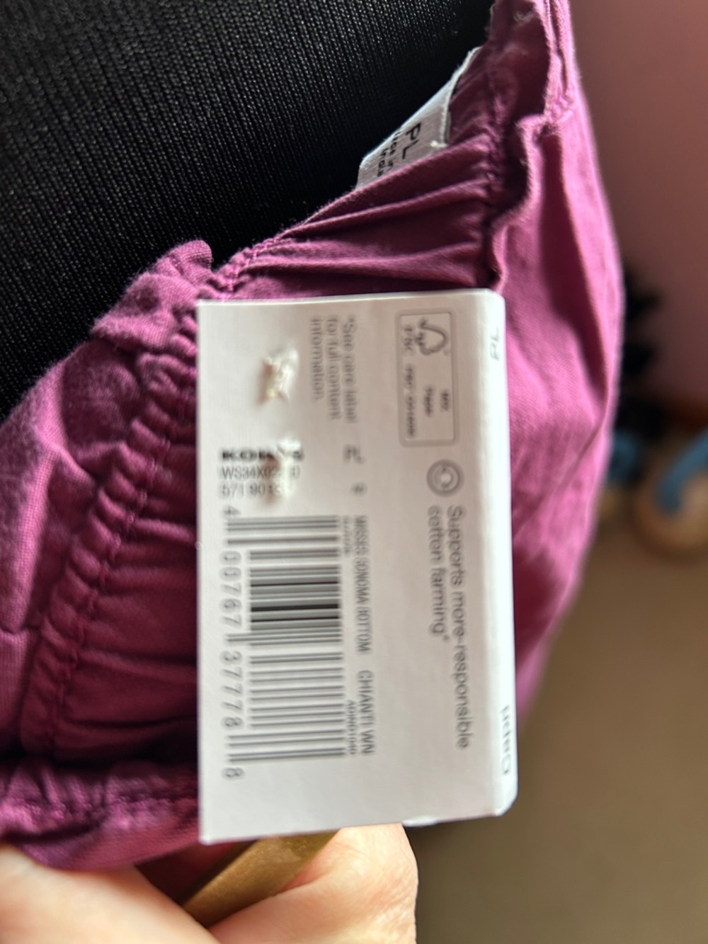 Casual Elastic-Waist Wine Pants - Picture 5 of 6